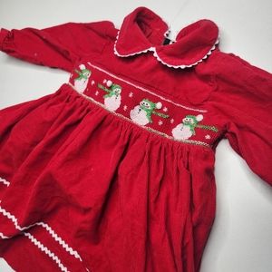 18m red snowman Christmas dress rare edition holiday winter